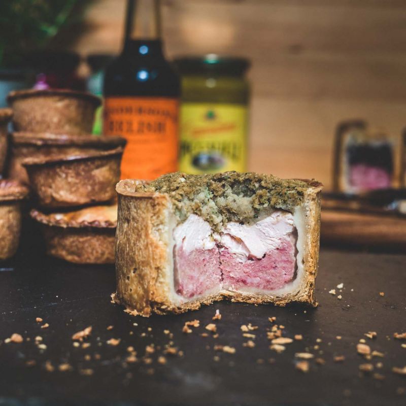 Huntsman Pie (a combination of Pork, Chicken and Stuffing)